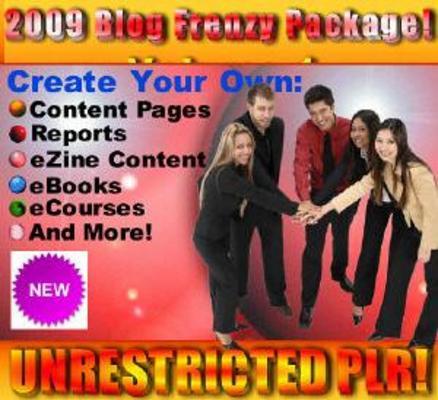 Product picture *NEW!* 2009 Blog Frenzy Package PLR! (Volumes 1-4)