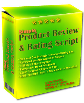 Product picture *NEW!*	 Simple Product Review & Rating Site Php Script  - MASTER RESALE RIGHTS
