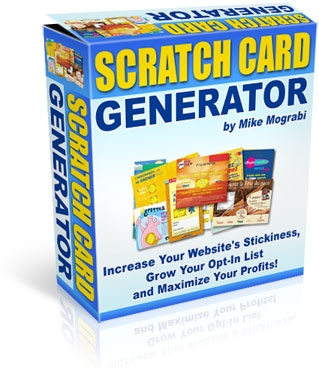 Product picture *NEW!*	 Scratch Card Generator Software - MASTER RESELL RIGHTS! | Increase Your Website´s Stickiness and Maximize Your Profits